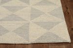 8' Gray And Light Gray Wool Geometric Hand Tufted Runner Rug