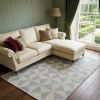 9' X 13' Gray And Light Gray Wool Geometric Hand Tufted Area Rug