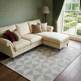 9' X 13' Gray And Light Gray Wool Geometric Hand Tufted Area Rug