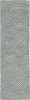 8' Denim Blue And Gray Wool Geometric Hand Tufted Runner Rug