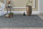 9' X 13' Denim Blue And Gray Wool Geometric Hand Tufted Area Rug