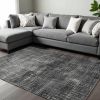 8' X 10' Gray And Dark Gray Abstract Distressed Area Rug