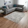 8' X 10' Gray Floral Medallion Hand Loomed Area Rug