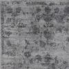 9' X 12' Gray And Dark Gray Floral Medallion Hand Loomed Area Rug