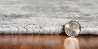 9' X 12' Gray And Dark Gray Floral Medallion Hand Loomed Area Rug