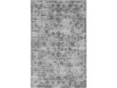 9' X 13' Gray And Dark Gray Floral Medallion Hand Loomed Distressed Area Rug
