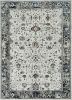 7' Gray And Ivory Floral Medallion Area Rug