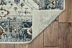 3' X 5' Gray And Ivory Floral Medallion Distressed Area Rug