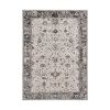 7' X 10' Ivory Gray And Brown Floral Area Rug