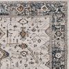 7' X 10' Ivory Gray And Brown Floral Area Rug