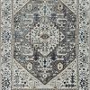 3' X 5' Gray Brown And Teal Floral Medallion Area Rug