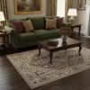 5' X 8' Gray Brown And Teal Floral Medallion Area Rug