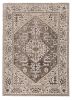 5' X 8' Gray Brown And Teal Floral Medallion Area Rug