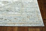 7' X 10' Ivory Gray And Brown Floral Medallion Area Rug