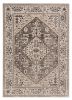 7' X 10' Ivory Gray And Brown Floral Medallion Area Rug
