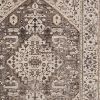 8' X 11' Ivory Gray And Brown Floral Medallion Area Rug