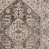 10' X 13' Ivory Gray And Brown Floral Medallion Area Rug