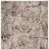 5' X 8' Ivory Gray And Brown Abstract Area Rug