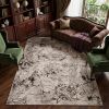 6' X 9' Ivory Gray and Brown Abstract Area Rug