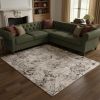 8' X 11' Ivory Gray And Brown Abstract Area Rug