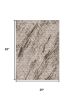 7' Ivory Machine Woven Abstract Geometric Indoor Runner Rug