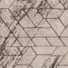 7' Ivory Machine Woven Abstract Geometric Indoor Runner Rug