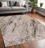 5' X 8' Ivory And Brown Geometric Area Rug