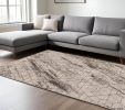 8' X 11' Ivory And Brown Geometric Area Rug