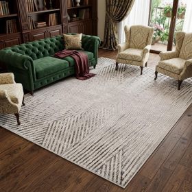 6' X 9' Gray and Ivory Area Rug