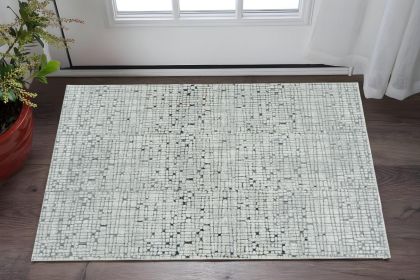 3' X 5' Gray And Black Abstract Area Rug