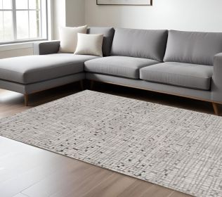 7' X 10' Gray And Black Abstract Area Rug