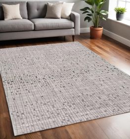 8' X 11' Gray And Black Abstract Area Rug