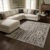 6' X 9' Gray And Black Abstract Distressed Area Rug