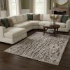 8' X 11' Gray And Black Abstract Distressed Area Rug
