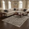 8' X 11' Gray And Black Abstract Distressed Area Rug