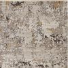 4' X 6' Beige Tan And Gold Abstract Distressed Area Rug