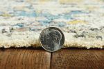 4' X 6' Beige Tan And Gold Abstract Distressed Area Rug