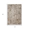 4' X 5' Beige Tan And Gold Abstract Area Rug