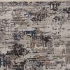 5' X 8' Gray Black And Gold Abstract Distressed Area Rug