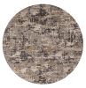 8' Gray Black And Gold Abstract Round Rug