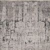 4' X 6' Ivory And Gray Abstract Distressed Area Rug