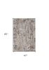 4' X 5' Beige And Gray Abstract Distressed Area Rug