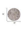8' Beige And Gray Abstract Round Rug