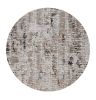 8' Beige And Gray Abstract Round Rug