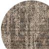 8' Gray And Tan Abstract Round Rug