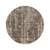8' Gray And Tan Abstract Round Rug