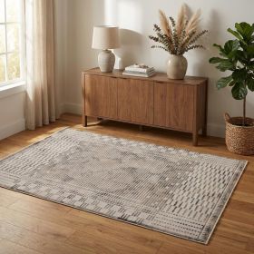 4' X 6' Beige And Brown Abstract Area Rug