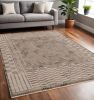 5' X 8' Beige And Brown Abstract Area Rug