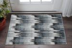 3' X 5' Ivory Blue And Gray Abstract Area Rug