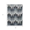 5' X 8' Ivory Blue And Gray Abstract Area Rug